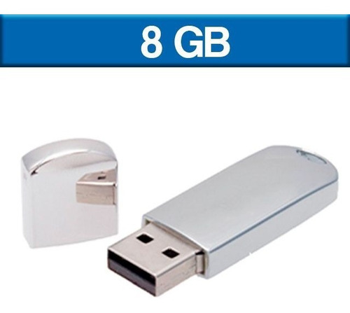 Usb Memoria 8gb Iron Cromado Económica Logo 5pz Ut Usb122