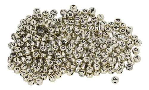 Charter Beads, 500 Unidades, Letras Negras Grabadas En Oro