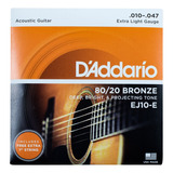D'addario Ej10-e Cuerdas Guitarra Acústica 80/20 Bronce 