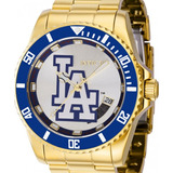 Relógio Masculino Invicta Mlb Los Angeles Dodgers 42983 Cor Da Correia Dourado Cor Do Bisel Azul Cor Do Fundo Prateado