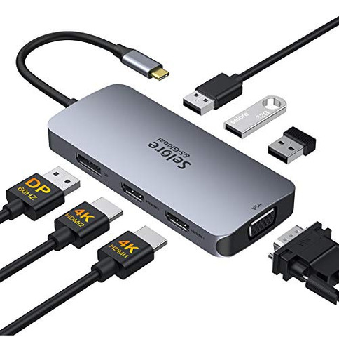 Adaptador Usb C A Dual Hdmi - Estación Docking Usb C 7 En 1