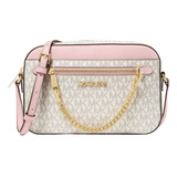 Bolsa Michael Kors Jet Set Large Logo Crossbody Bag Powder Blush