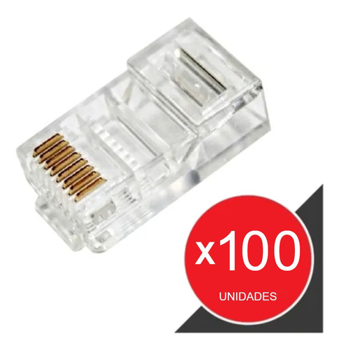 Fichas Rj45 Conector Red Cable Utp 1000mbps 5e Bolsa X100