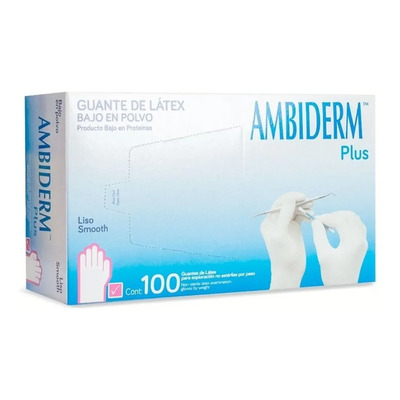 Guantes descartables Ambiderm Plus color rosa talle S de látex con polvo x 100 unidades | MercadoLibre