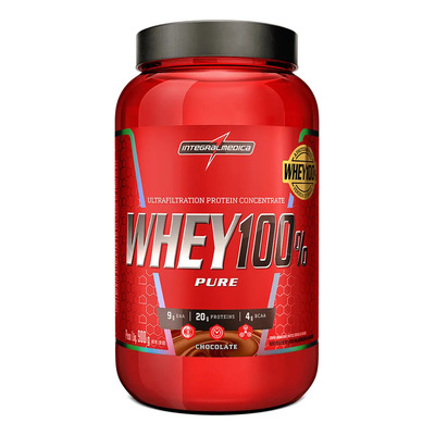 Whey 100% Pure Chocolate 900g Pote - Nutrição Completa para Recuperação e Crescimento Muscular | Frete grátis
