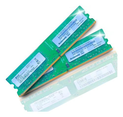 Memória Ram Smart Kit 2x Ddr2 2gb 800mhz Verde Desktop 