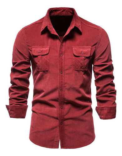 Camisa Casual Slim Fit De Pana Para Hombre