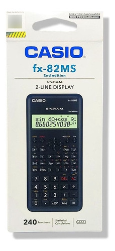 Calculadora Casio Cientifica Fx-82ms Negra 240 Funciones