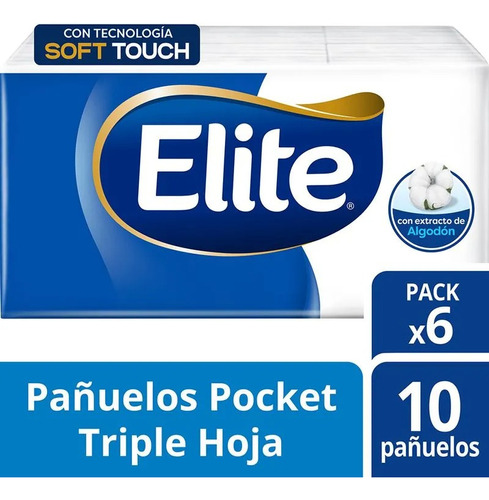 Pañuelos Elite Pocket Pack 6 Unid De 6 Paquetes C/u