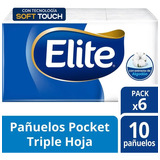 Pañuelos Elite Pocket Pack 6 Unid De 6 Paquetes C/u