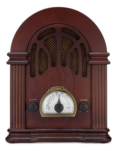 Radio Am/fm Estilo Retro De Madera Con Bluetooth