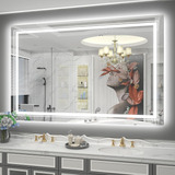 Espejo De Baño Led Con Luces De 55 X 36, Espejo Grande Retro