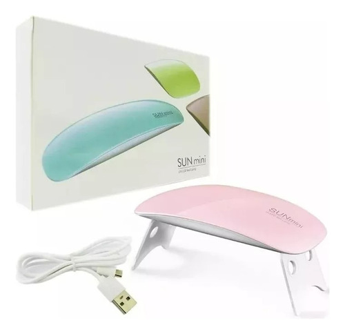 Secadora Uv Manicure, Mini Sun 6 Led, Usb, Plegable Color Ro