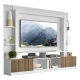 Estante Com Suporte Tv 65 E 2 Portas Oslo Multimóveis V3386 Cor Branco/madeirado