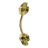 Piercing Ceja Oro 18k Calavera Liso Copawa Joyas®