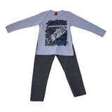 Roupa Infantil Conjunto Camiseta Manga Longa E Calça Moleton