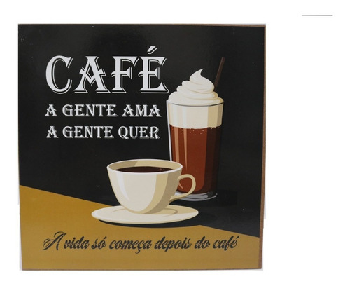 Placas  Mdf Decoração Cantinho Do Café Promoção 23x23cm