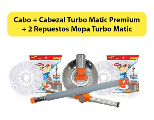 Iberia Cabo + Cabezal + 2 Repuesto De Mopa Turbo Matic