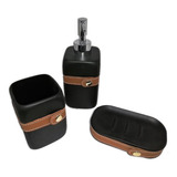 Set De Accesorios Baño 3 Piezas Para Vanitory - Leather Ngo