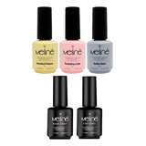 Esmaltes Semipermanentes Meline Base Top Y 3 Colores