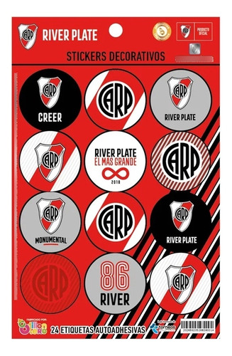 Plancha De Stickers Otero X 24 Un - River Plate