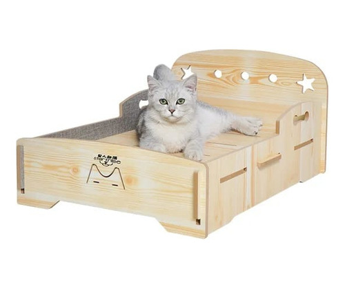 Cama De Madera Confortable Para Mascotas Perros Y Gatos - Cs