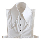 Cuello Blanco Mujer Falso Cuello Desmontable Media Camisa Bl