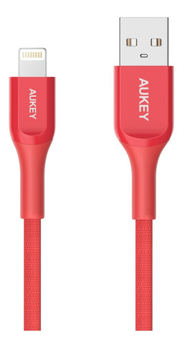 Cable Aukey Kevlar Usb-a A Lightning 2m Rojo Cb-akl2