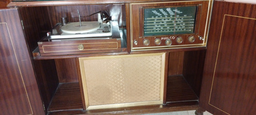 Combinado Philco Antiguo Excelente Estado .mueble Con Vidrio