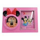 Reloj Minnie Mouse Con Lazo + Porta Retrato Rosa