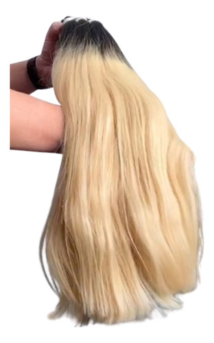 Cabelo Natural Loiro 60cm Liso Humano Pontas Cheias 100gr