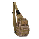 Bolsa Militar Transversal Bag Shoulder Tático Pochete Peito Cor Camuflado Tan