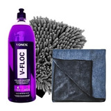 Shampoo V-floc Vonixx 1,5l + Toalha Secagem Luva Microfibra 