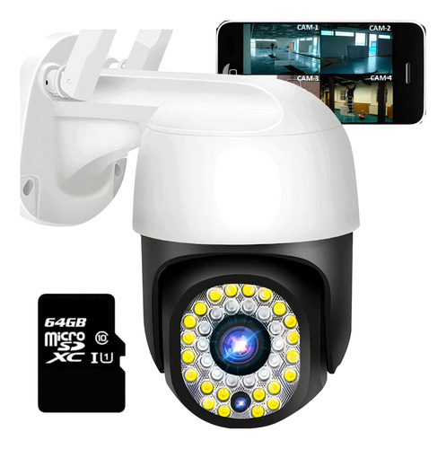 Cámara Ip Ptz Seguridad Vigilancia Exterior 1080p 360 + 64gb