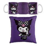 Set Kuromi Cojin 30x30cm Y Taza Hello Kitty