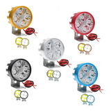 Faro 4 Led Redondo Bicolor Blanco Ambar Auxiliar Auto Moto