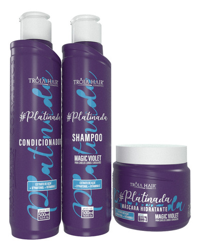 Kit Tróia Hair 3 Passos Shampoo + Cond + Máscara - Matizador
