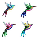 4 Piezas De Arte De Pared De Colibrí De Hierro Para .