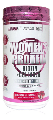 Proteína Mujer Biotina Colageno 2 Lbs Cheescake Fresa Lander