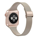 Correa Compatible Reloj Applewatch Milanese Dorado Oro