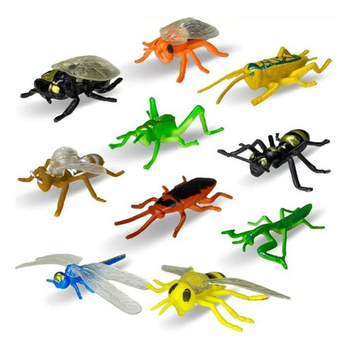 Miniaturas De Inseto De Plástico Vida Animal 8 Peças +3 Anos