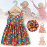 Vestido Floreado Lindo Con Escote Halter Para Niñas Pequeñas