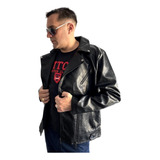 Campera Motoquera Rockera Hombres Eco Cuero Talles Grandes