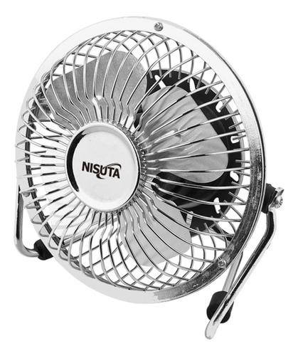 Ventilador Usb P/escritorio Metalico Plateado Nisuta Nsfanu