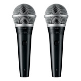 Kit 2 Micrófonos Shure Pga48-xlr Dinámicos Vocal Cardioides
