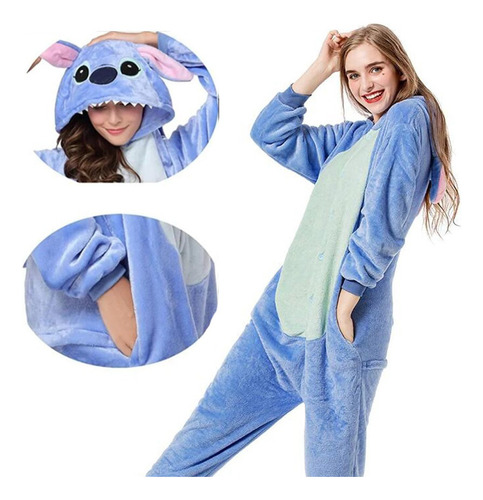 Pijama Stitch Complete, Mameluco Para Adultos, Pijama Q1