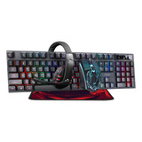 Kit Gamer 4 En 1 Mouse Teclado Pad Auriculares ELG Nkb-407