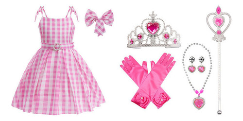 2024 Cosplay Da Barbie Vestido Alça Infantil Vestido