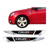Par Emblemas Adesivo Chevrolet Cruze 1.8 Resinado Cromado