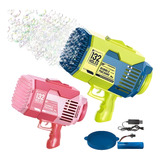 Bazooka Bubble Machine Con Luz Y 132 Agujeros De Burbujas